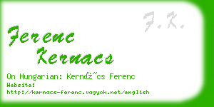 ferenc kernacs business card